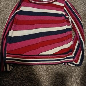 Diane Von Furstenberg Red and Pink Striped Sweater